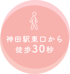 神田駅東口から徒歩30秒